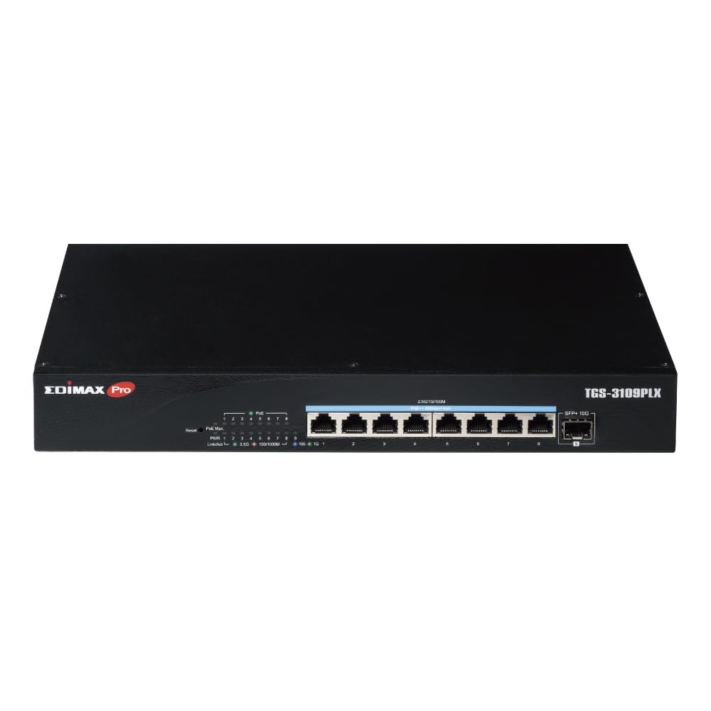 Edimax TGS-3109PLX - 8-Port 2.5GbE PoE++ Web Smart Switch con 1 Puerto SFP+ de 10GbE