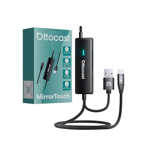 Ottocast Mirror Touch 2025 – Wireless CarPlay Adapter na may Two-Way Mirroring at Touch – Para sa Mga Kotse na may Wired CarPlay – Manood ng Netflix, TikTok, YouTube – Plug & Play