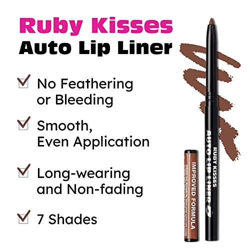 Ruby Kisses Auto Lip Liner Pencil, Long Lasting & Non