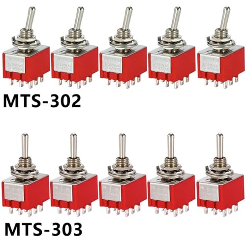 MTS-302 ON-OFF interrupteur miniature DPDT 6A bouton poussoir bascule