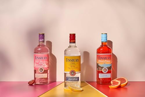 Finsbury Wild Strawberry Gin Mit 37,5 Prozent Vol, Der Pink Premium Gin - Erdbeer Und Himbeernoten - Perfekt Mit Tonic und Frischen Beeren, 0,7 L