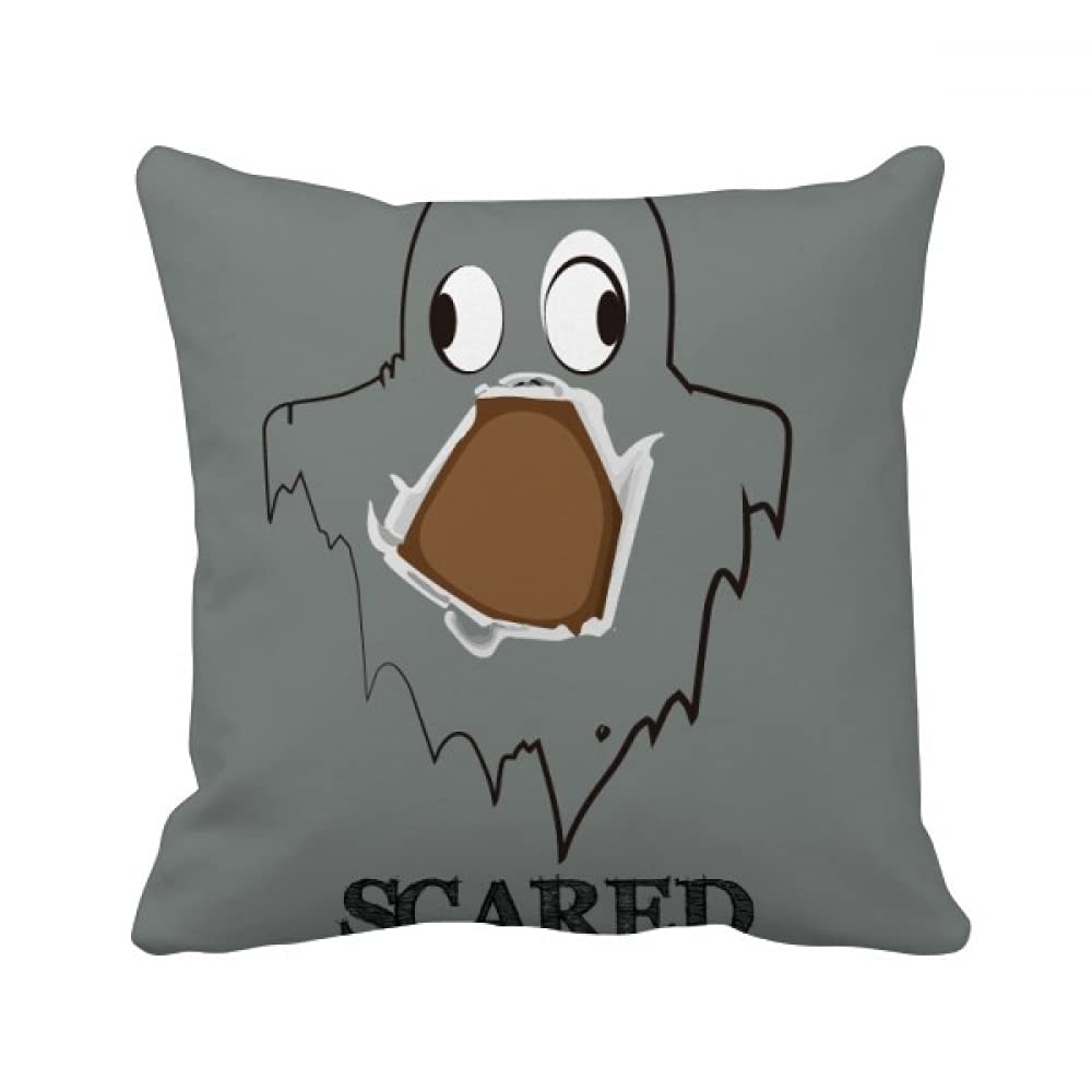 Gray Scary Ghost Scared Emotion Throw Pillow Sleeping Sofa Cushion Cover