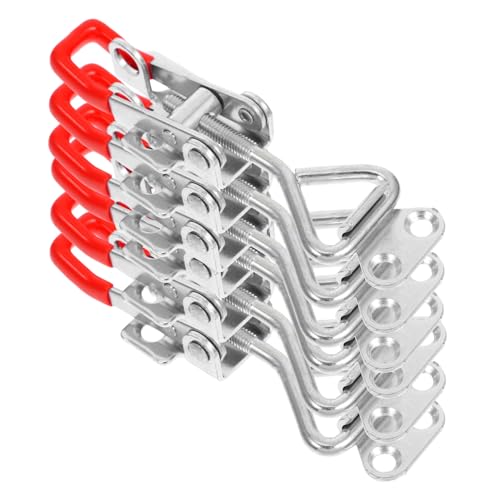 IWOWHERO 6pcs Heavy Duty Clamp Latches for Cabinets Drawers Boxes Smokers Freezers Quick Release Toggle Latches