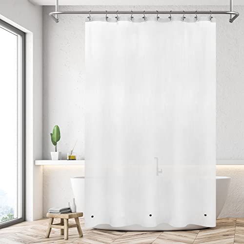 Image of Mrs Awesome Stall Shower Curtain Liner with 3 Magnets 54 x 78 inch, PEVA 8G Thick & Heavy Duty Plastic Shower Curtain for Bathroom, Waterproof, 54x78, Frost