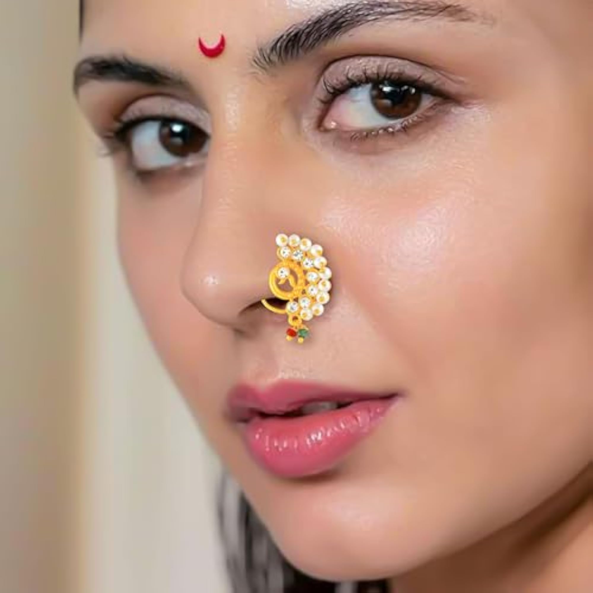 Gold-plated Brass Nathiya, Perfect for Everyday Style