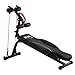 HOMCOM Banco de Abdominales Plegable Ajustable en Altura con 4 Ángulos Soporte para Piernas Ergonómico Multifuncional Banco de Ejercicio 44,5x143x84-92 cm Negro
