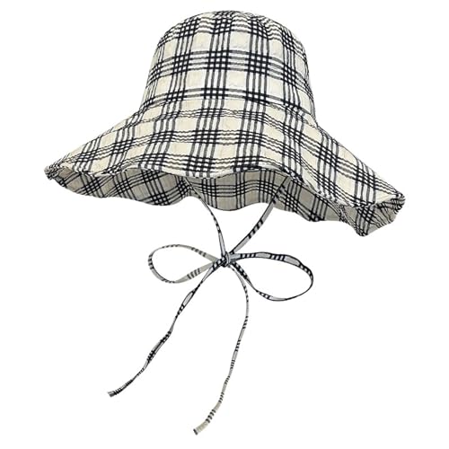 Dsgzkk Bucket Hat,Wide Brims Fisherman Hat for Female Sun Protective Summer Bucket Hat Foldable Sweat Absorb Beach Hat Black