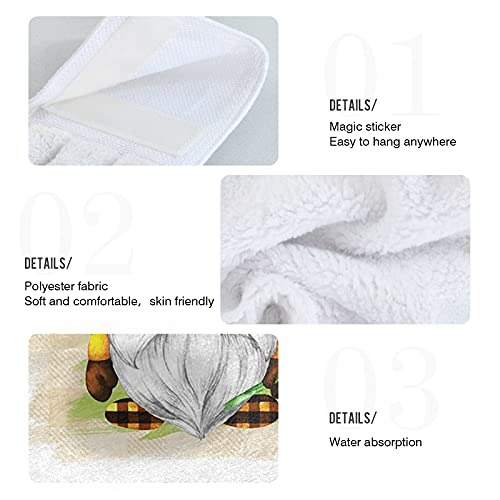 Boccsty Bee Gnome Fingertip Bath Towels 2 Pieces Sunflower Spring Hanging Hand Bath Towel Tea Bar Towels For Bathroom Farmhouse Housewarming Tabletop Home #TOP4