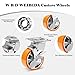 W B D WEIBIDA 5 Inch Heavy Duty Casters Set of 4, Industrial Grade Casters Wheels with Brake 4000 LBS, Maintenance-Free Polyurethane on Aluminum Wheels, Plate Swivel Casters Wheels for Cart, Machine