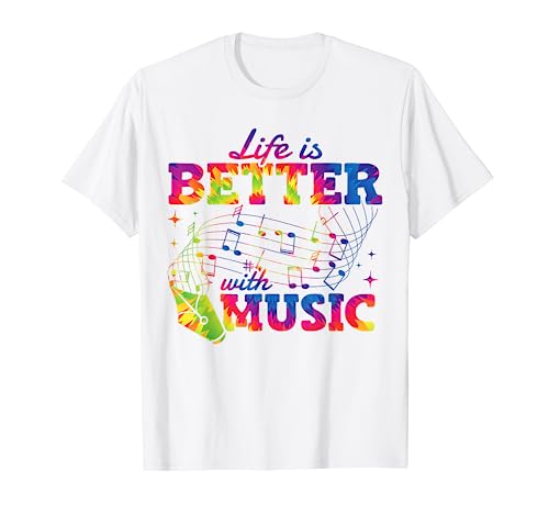 Life Is Better With Music Note musicali Musicista Musica Maglietta