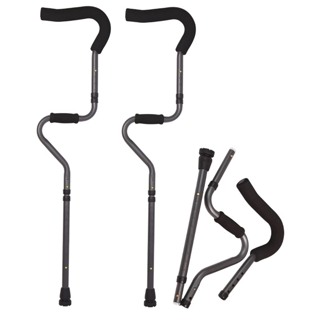 ZJIEX Muletas Axilares Adultos Ajustable, Muletas Ortopédicas, Bastón para Mayores Extensible, Bastón para Mayores Extensible Muletas para Caminar (Color : A Pair, Size : S Type)