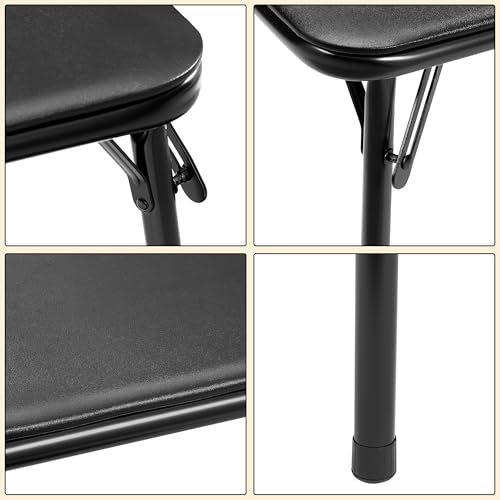 Vecelo FOLDING TABLE With Black Pu Padded Tabletop, Portable Multifunctional For Indoor/Outdoor, Home, Parties, Picnics, And Games thumb #3