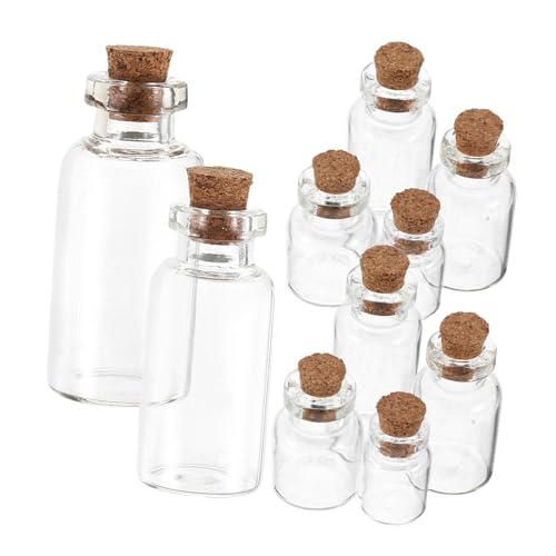 STOBAZA 50 Pack Small Glass Bottles Craft Mini Bottles Cork Stopper Sample Containers for Diy Projects