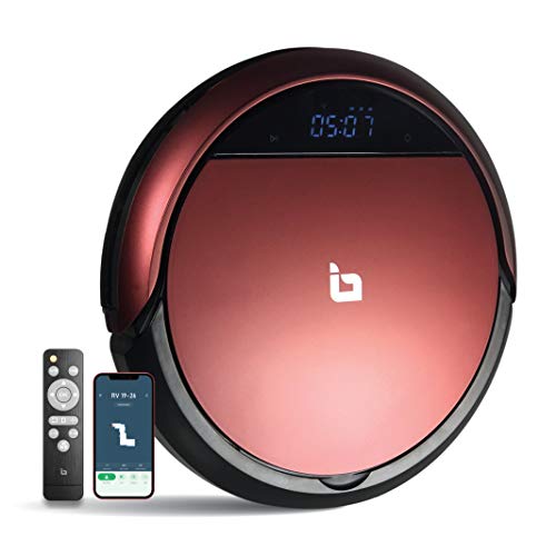 IBELL 360° Smart Sensor Robotic Vacuum Cleaner with Self-Charging - Multiple Cleaning Modes, Wet moping, Control by Alexa, Google Home, Remote and Dedicated App (Red)
