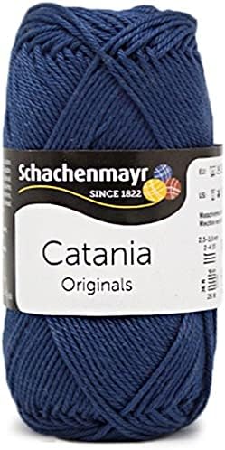 5 Skein SMC Catania Originals, Navy Blue 100% Cotton, Total 17.6 Oz Each 1.75 Oz (50g) / 137 Yrds (125m), Fine-Sport 2