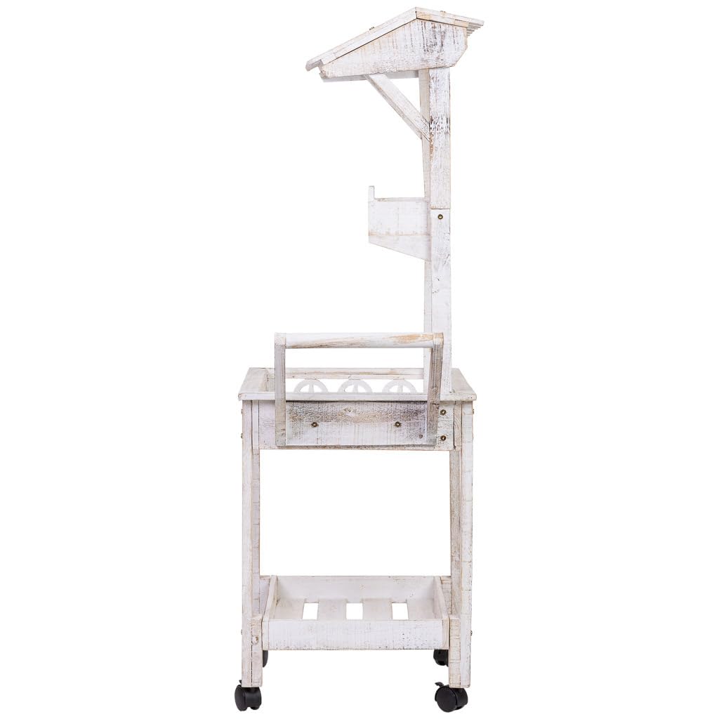 WANDERLUST DECO Carro expositor-estantería de madera 80x45x140h cm