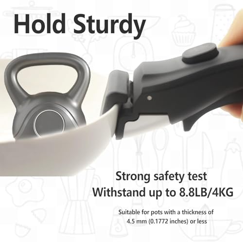 Image of Removable Handle for Pots and Pans Black - Universal Detachable Pan Handle - Heat-Resistant Plastic, Stainless Steel, Silicone (Multicolour)