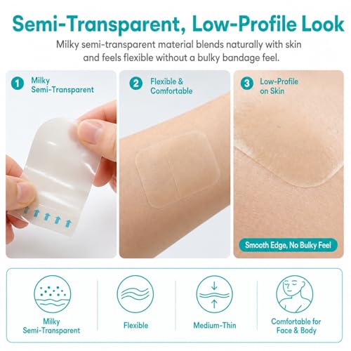 SCICOFIX Hydrocolloid Dressing Roll for Acne & Blisters, 2IN X 8FT, 2 Rolls — view 6