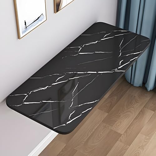 Mesa plegable de pared, ahorro de espacio, 120 x 40 cm, escritorio negro para oficina y comedor, elegante estación de trabajo flotante diseño ajustable para sala de estar y dormitorio