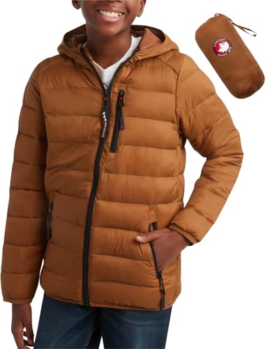 Image of CANADA WEATHER GEAR Boys' Puffer Jacket - Lightweight Packable Bubble Coat, Water Resistant Outerwear Jackets for Boys (8-20)