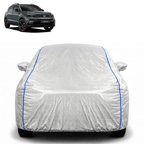 Image of Waterproof Car Cover for Volkswagen Taigun | All Weather Protection | UV Resistant & Dustproof | Soft Cotton Lining to Prevent Scratches | Triple Stitched with Mirror Pockets & Elastic Hem