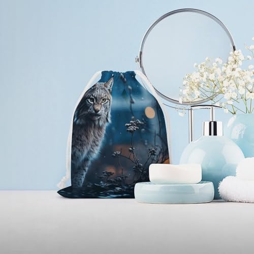 Drawstring Storage Bag Female Lynx Gym String Bag Durable Washable for Men Women2