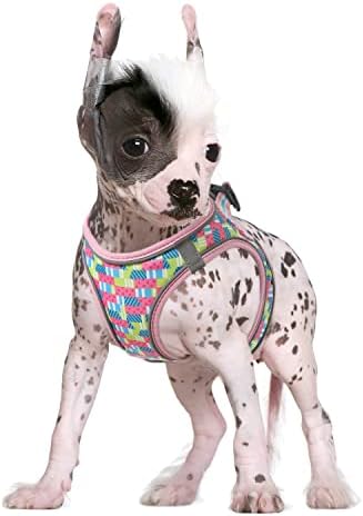 Small Dog Harness, No Pull Step in Harness for Puppy Medium Dog, Soft Air Mesh Breathable Ajustable Easy Put On Escape Proof Harness for Small Animals Cat Pink Strawberry Small