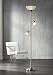 Ellery Brushed Steel Tree Torchiere 3 Light Floor Lamp