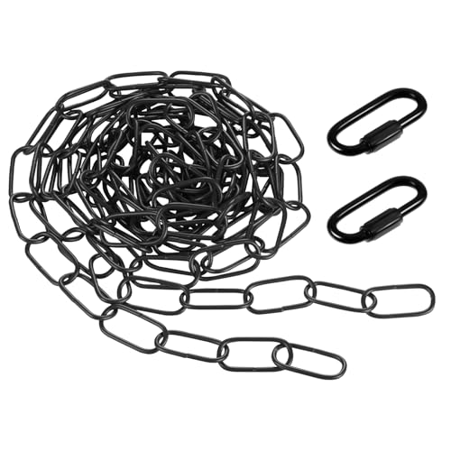 Image of Canomo Pendant Light Fixture Chain Adjustable Lighting Hanging Chain with Connection Locks for Chandelier, Plants Supports to 50LB (Black, 12 feet)