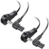 [ETL Listed] Cable Matters 2 Pack 18AWG 2 Prong Right Angle TV Power Cord 3ft, Flat AC Power Cord Right Angle Works with Samsung LG Sony Insignia TCL Sharp Toshiba Hisense TV PS5, NEMA 1-15P to IEC C7