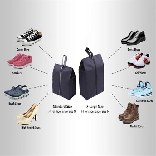 Bolsa de zapatos de viaje gris grande de nailon impermeable con cremallera pack de 5 5