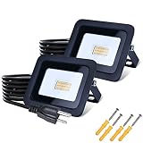 MIWAT 20W 2Pack LED Flood Light with 5FT Cord...