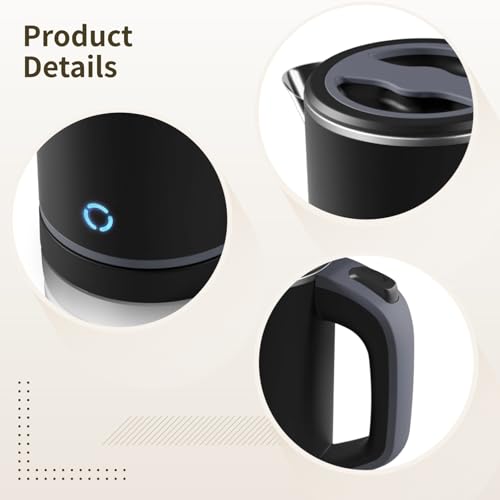 Tetera eléctrica de viaje 800 ml acero inoxidable miniatura 4