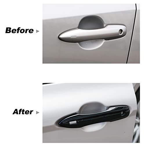 Cke Glossy Black For Toyota Corolla 2020 2021 2022 2023 Accessories Auto Car Rearview Mirror Guard Cover + Door Handle Cover Trims With 2 Smart Entry Holes #TOP3