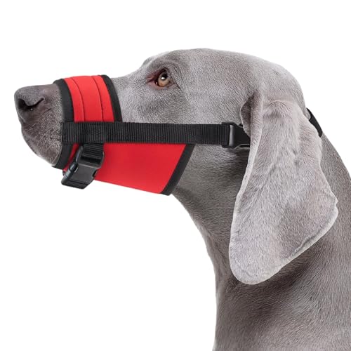 CollarDirect Dog Muzzle - Adjustable Soft Breathable Tribal Nylon Dog Mouth Guard Cover for Small, Medium and Large Dogs, Anti Chewing, Barking & Biting - 3 Tribal Patterns (Red, L/XL)
