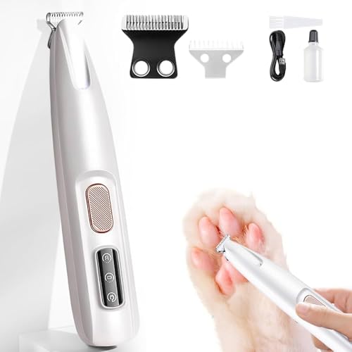 Image of Pet MicroPrecision Trimmer, 2025 New Rechargeable Low Noise Cordless Dog Paw Trimmer with LED Light, Multifunctional Pet Hair Clippers for Paws Eyes Ears Face Rump