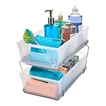 madesmart 2-Tier Organizer, Multi-Purpose Slide-Out Storage Baskets with Handles and Dividers, Frost - Image 3