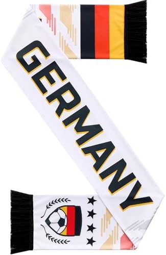 Eurzom 1 Pcs Germany Soccer Fan Scarf 59" x 6.7" Soccer Fans Souvenir German National Team Scarf Double Sided Print Sports Patriotic Shawl Match Gift for Man