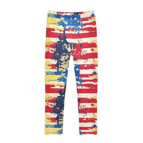 Camouflage American Flag Camo Girls Casual Leggings for Kids Printed Long Pant Bottoms Stretch and Soft