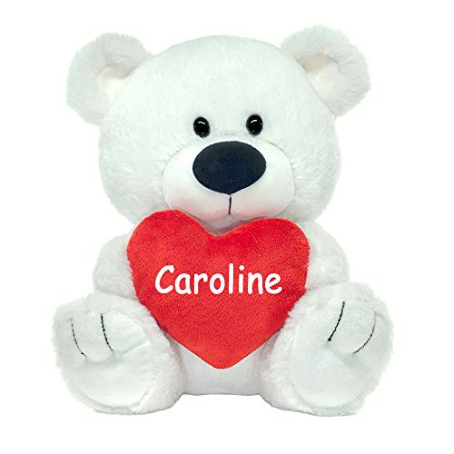 Fiesta Toys Valentines Day Teddy Bear White With Valentine's Day Heart Personalized With Custom Name #TOP1