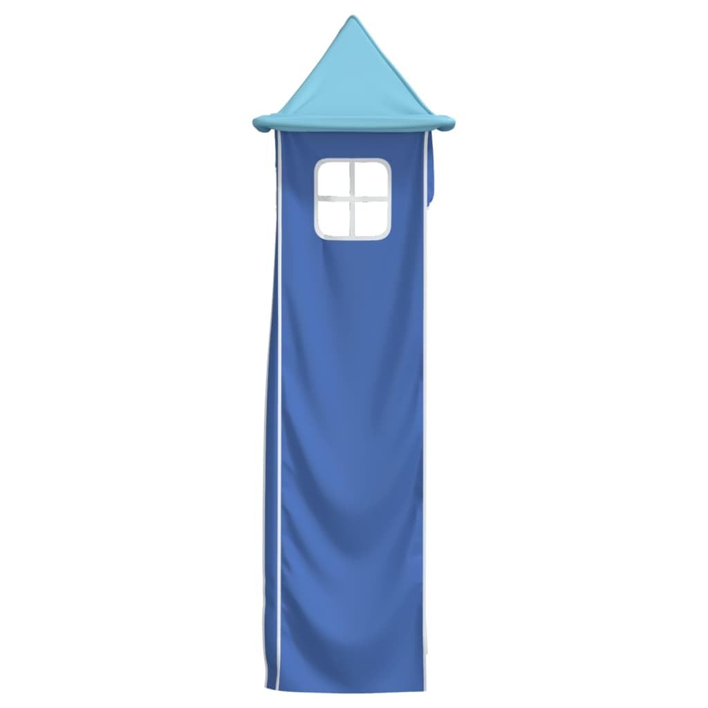 vidaXL Vorhänge Set für Hochbett Spielbett Kinderbett, Bettvorhang mit Turm, Blau Polyester