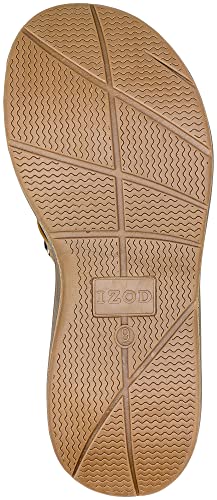 Izod Mens' Sandals Boater Flip Flops, Tan, Mens' Size 10 #TOP4