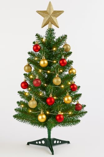 2ft Artificial Christmas Tree - 58cm Green Mini Pine Xmas Tree with Stand, Perfect for Indoor Desktop & Tabletop Holiday Decorations - Image 6