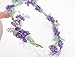Floral Fall Boho Headband Flower Crown Festival Wedding Beach Hair Wreath F-01 (Y-Dark Blue) (Lavender)