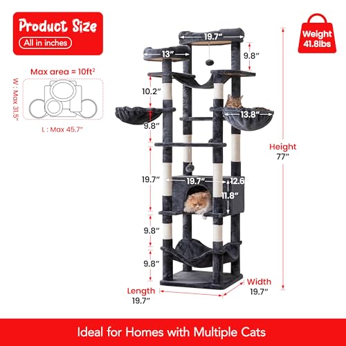Árbol para gatos XXL de 77 pulgadas para interior miniatura 6