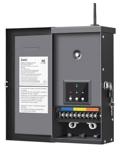 DEWENWILS 300W Low Voltage Landscape Transformer WiFi with 3 Zones, Outdoor Landscape Lighting Transformer, 120V AC to 12/14V AC, Compatible with Alexa & Google Assistant, FCC Listed
