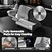 OSTBA Electric Meat Slicer with 200W DC Motor, 2 Removable 8.7” Stainless Steel Blades, Adjustable Thickness 0–15mm, Food Tray & Hand Grip, Deli Food Slicer for Meat, Cheese, Bread, Vegetables