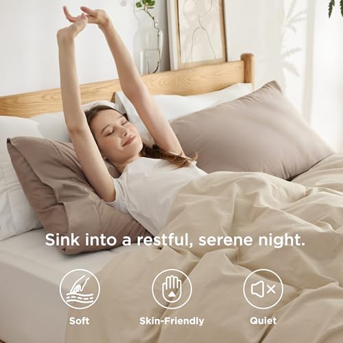 Image of Bedsure Body Pillow Case Cover - Taupe Brushed Microfiber Long Pillow Cases, Ultra Soft and Cozy Body Pillowcase with Envelope Closure for Kids, Wrinkle, Fade Resistant, 1 Pack, 20x54 Inches