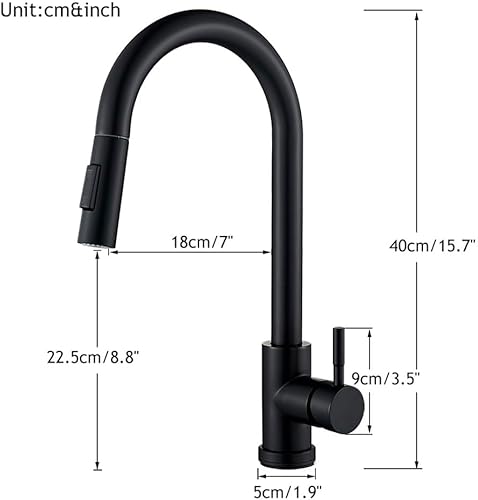 Miniatura 5 de Touch Sensor Kitchen Faucet Matte Black Pull Down Mixer with Dual Water Modes Hot & Cold Elegant Brushed Gold Finish for Modern Kitchens Smart &