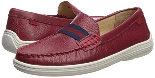 Image of Marc Joseph New York Kid's Kids Boys /Girls Genuine Leather Elastic Grow Gain Loafer Shoe, Black Pebble Grainy, 11.5 M US Little Kid